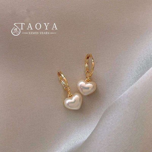 Classic Design Pearl Heart Pendant 2025 Fashion Jewelry Party Girl's Sweet Temperament Accessories For Womens Earrings