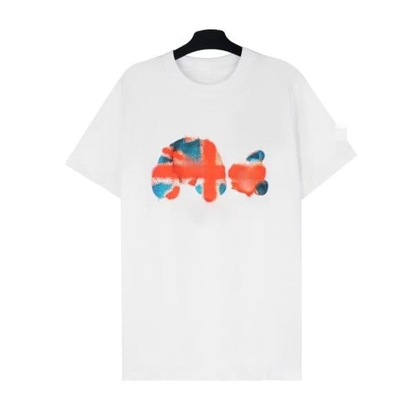 AA+ Palmes Shirts Mens Tshirt Hip Hop Street Trendy Letter Printed Short Sleeved Tops Couples Causal Cotton Y2k Summer Graffiti Bear Harajuku Half Sleeves tshirts