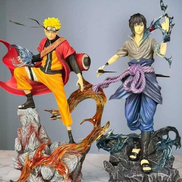 24cm Anime Figures Naruto Dan Sasuke A Hundred Ninjas for Ten Years Action Figure Statue Model Doll Collection Toys Gifts H251227 C260309