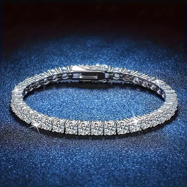 Luxury Brand Designer Jewelry European And American Popular Tennis Bracelet Unisex Accessories S925 Plated Full Diamond Super Shiny Tennis Chain Design European