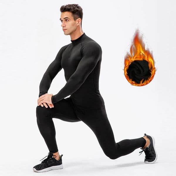 Winter Thermal Underwear Long Sleeve Fleece Shirt Leggings Sportswear Male Gym Clothing Men Warm Sport Set Jogging Tracksui 251219