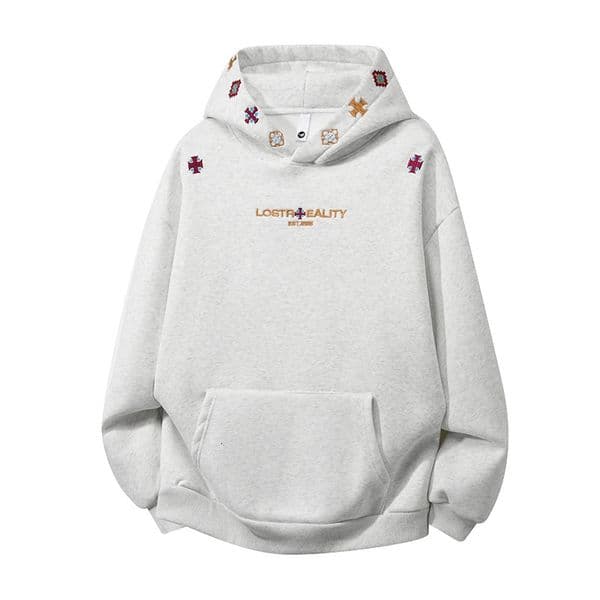 Mens Streetwear Embroidered Pattern Hoodie Oversized Hip Hop Hooded Sweatshirt Couple Pullover Hoodies 251226BJ