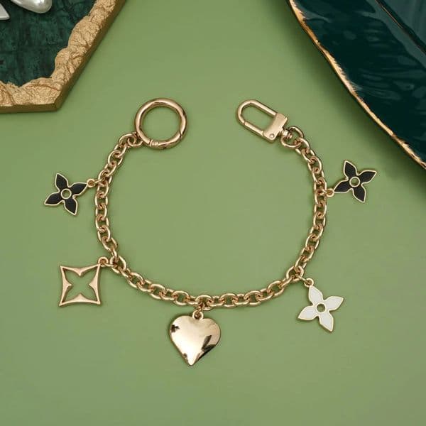 Four-leaf Clover Hanging Chain For Bag Decoration Metal Extended Chain Accessory In White Black Powder Colors 251218