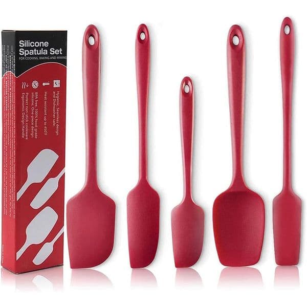 Leeseph High Heat-Resistant Premium Silicone Spatula Set Seamless Non-Stick with Stainless Steel Core Cooking/Baking 251223BJ