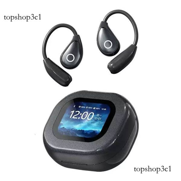 AI Translation Earphones Wireless 60H Long Battery Life Smart Touch Screen Control Bluetooth 5.4 Non in Ear Charging Headphones