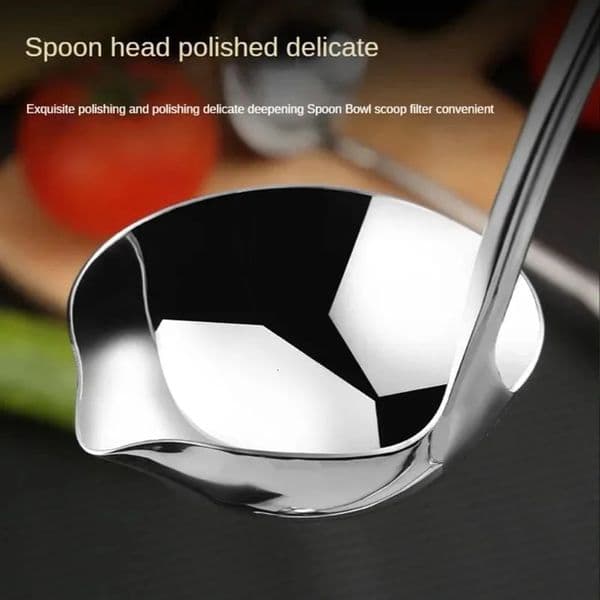 304 Stainless Steel for Kitchen Serving Ladle for Soup Sauce Stew Cooking 118 Inch Kitchen Soup Ladle with Pour Spout Ladles 251223