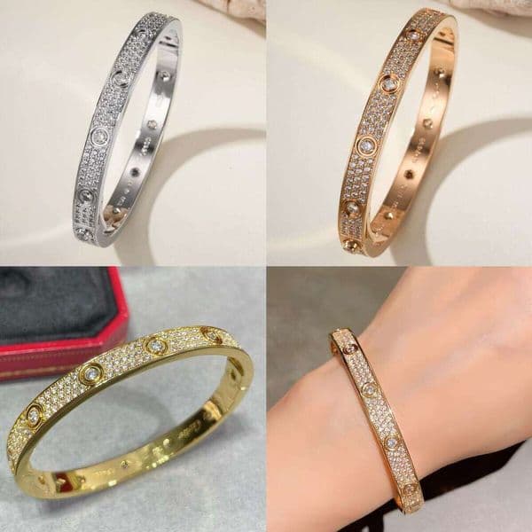 High-quality all-diamond starry sky bracelet fashion classic sterling silver plated 18k gold couple bracelet luxury party jewelry