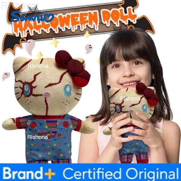 Sanrio 24CM Hello Kitty Clown Ghost Doll Halloween Stuffed Plush Toy Ghost Baby Anime Kawaii Collection Toy Festival Gift H251229