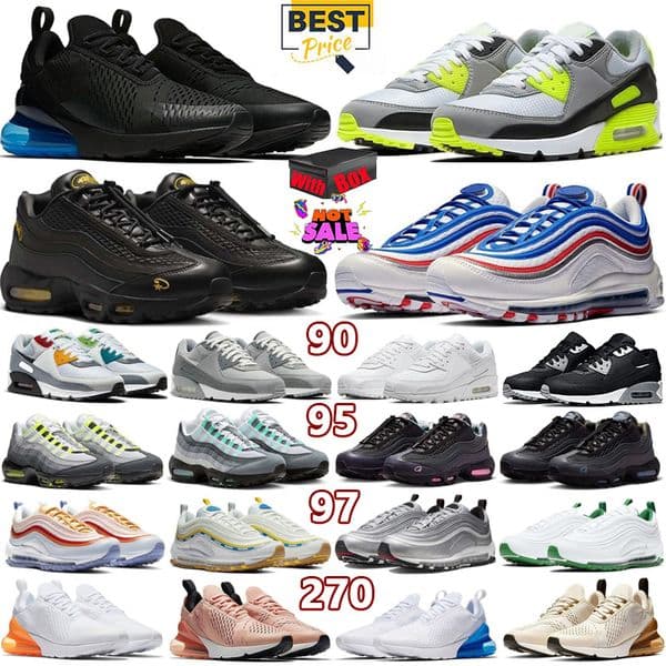 with box Designer shoes Casual Shoes running shoes 90 90 270 97 men women sports shoes Trainers Classic black blue red white blue grey pink fashionoutdoors eur 36-45