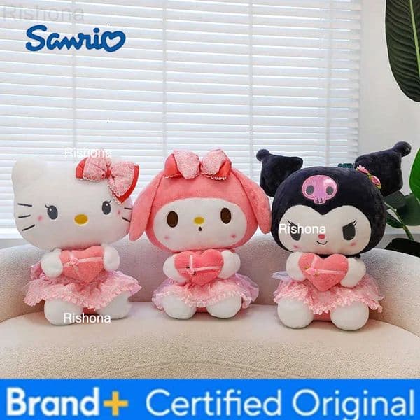 Sanrio Cute Dolls Kurom Hellokitty Melody Soft Plush Dolls Toys Hobbies Stuffed Animals Christmas Birthday Gifts For Kids H251229