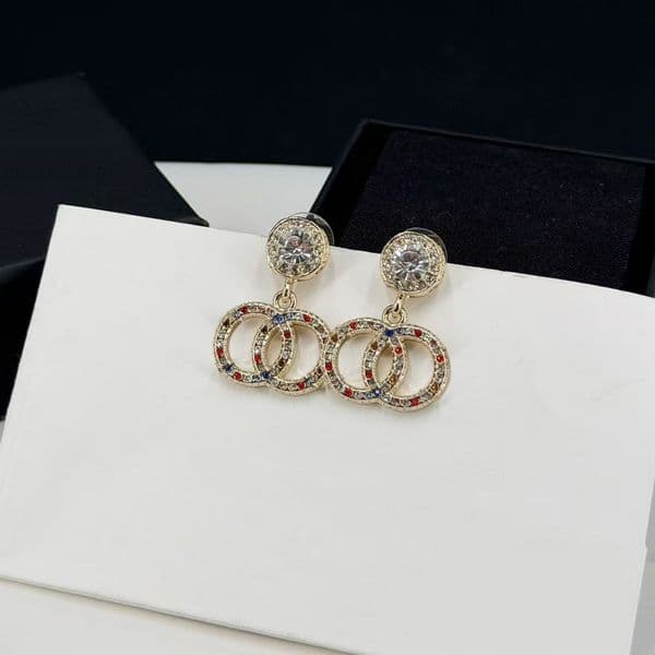Stylish Gold tone Drop Earrings Adorned With Rhinestones And Colorful Gemstones Elegant Daily Jewelry HighQuality Accessory Ideal Gift For Her