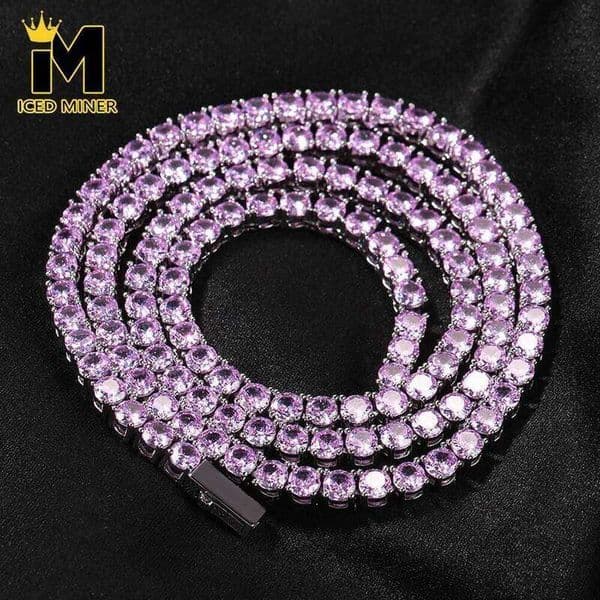 Icedminer 4mm Iced Out Tennis Necklaces With Box Clasp Bling Chain Choker For Women Men Hip Hop Jewelry Free Shipping Free delivery