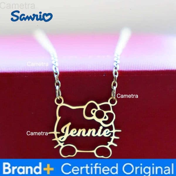 Sanrio Custom Name Cat Necklace Personalized Gold Choker Stainless Steel Necklaces For Women Man Child Customized Jewelry Couple Gift H251229