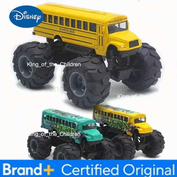 Disney Model Pullback Action Toy Monster Truck Alloy Big Wheels Play Vehicle Car Gifts for Boys Girls Monster School Bus Die Cast Metal H251229