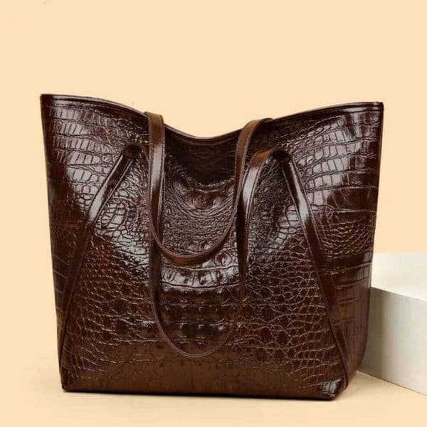 Oloey Stylish Women's Tote Retro Crocodile Pattern Handbag Shoulder Bag, Suitable for Shopping, Dating, Outings, Work Commuting