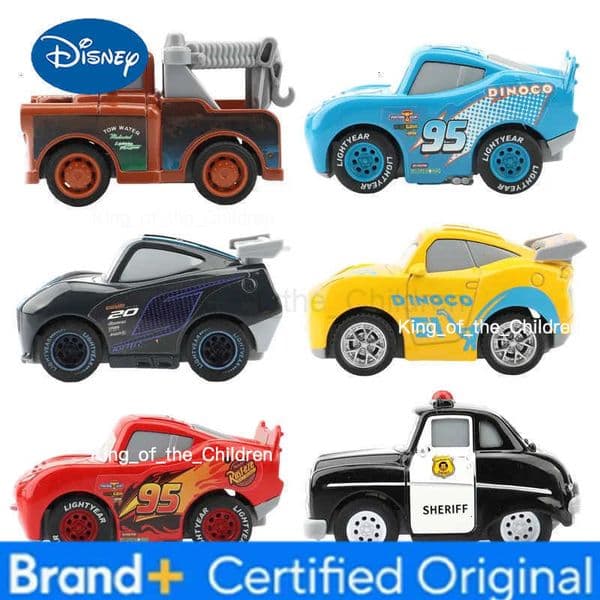 Disney Original 65cm Pixar Cars Mini McQueen Mater Jackson Sheriff Metal Pull-Back car Toys for Boys Christmas Gift H2512291