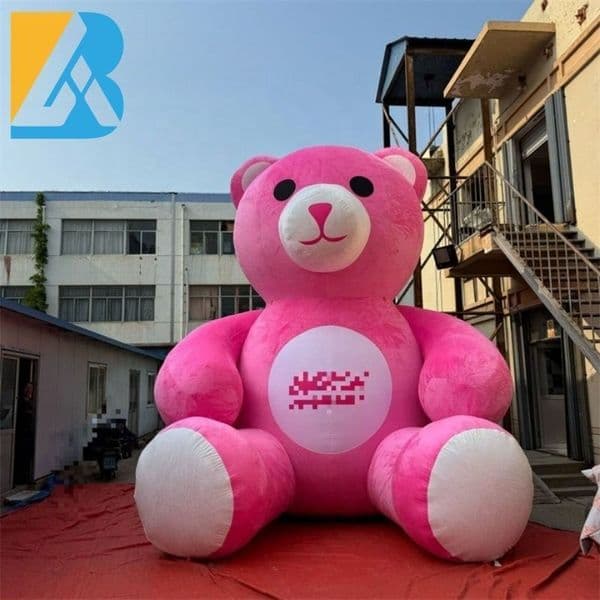 The huge pink inflatable bear is an interesting and eye-catching accessory suitable for various occasions