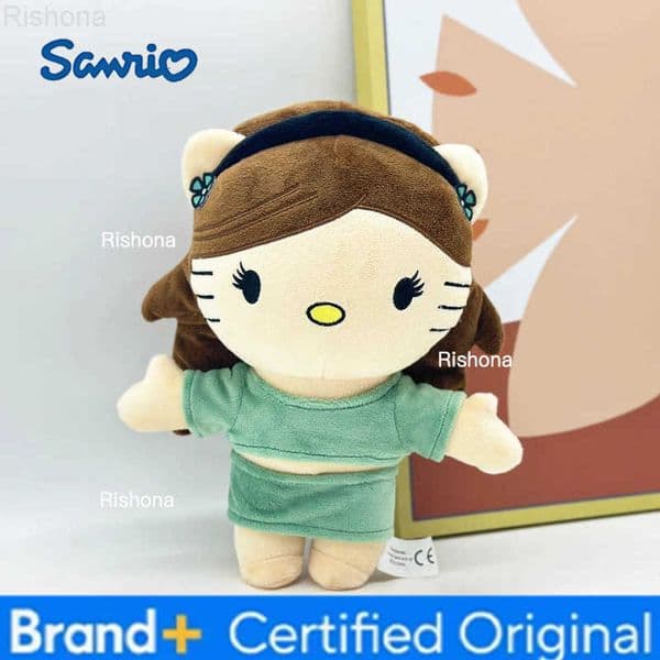 Sanrio Hello Kitty Ariana Grande Plush Doll with Green Dress Set Plush Doll Figure Stuffed Toys Cute Boys Girls Christmas Gift H251229