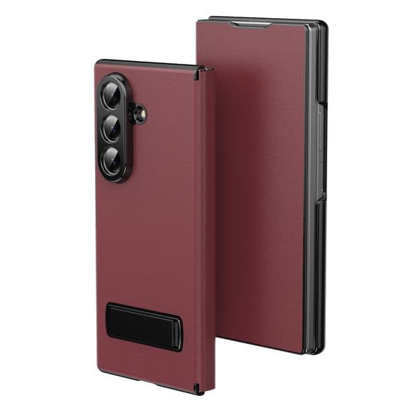 Phone Cases For Samsung Galaxy Z Fold 8 Wide 7 6 5 4 Folding Alloy Stand Magnetic Ring Bracket Leather Cover Case