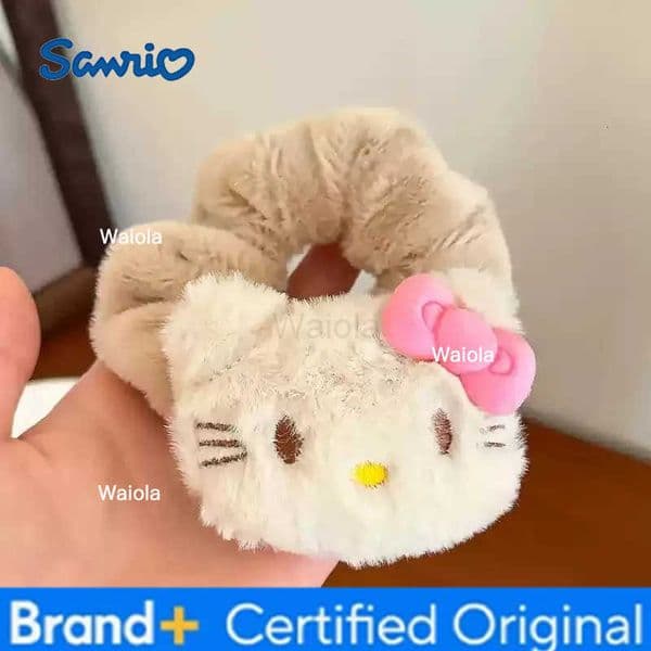 Sanrio Hello Kitty Hair Rope Anime Cartoon KT Pink Girlish Heart Plush Hair Ties Elastic Girls Hair Accessories Holiday Gifts H25123011