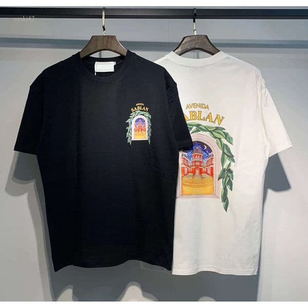 Casas Shirt 2025 Summer Mens casas T Shirt Designers Women Rainbowtshirts Loose Shorts Sleeve Apparel Designer Casasly shirts T Shirt Street Polos Clothing