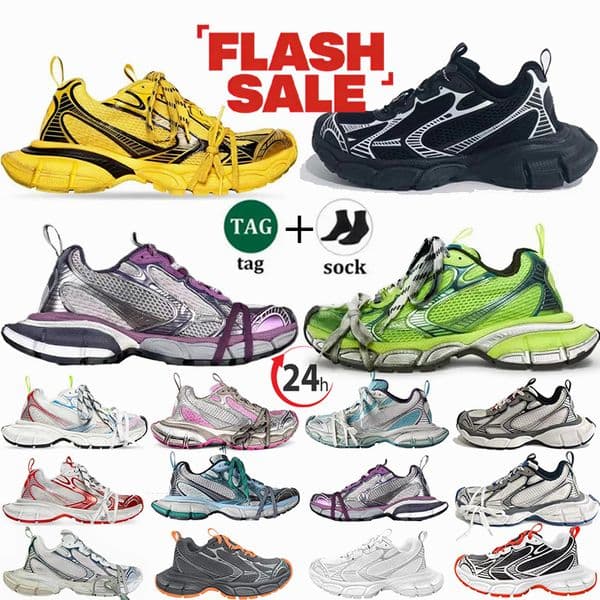 3xl designer runner shoes dress tracks ba Paris luxury 3XL Black Mesh White Multicolor Fuchsia Pink beige Breathable tracks men womens trainers size 35-46
