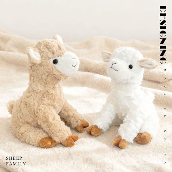 Cross-Border Realistic White Alpaca Plush Toy Goat Wool Stuffed Animal Sheep Children's Companion Doll Birthday Gift Z260131
