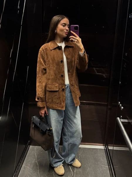 Casual Brown Woolen Coat Fashion Solid Color Chic Collar Single Breasted Pocket Loose Jacket Lady Daily Commuting Outerwear 251226 S260424