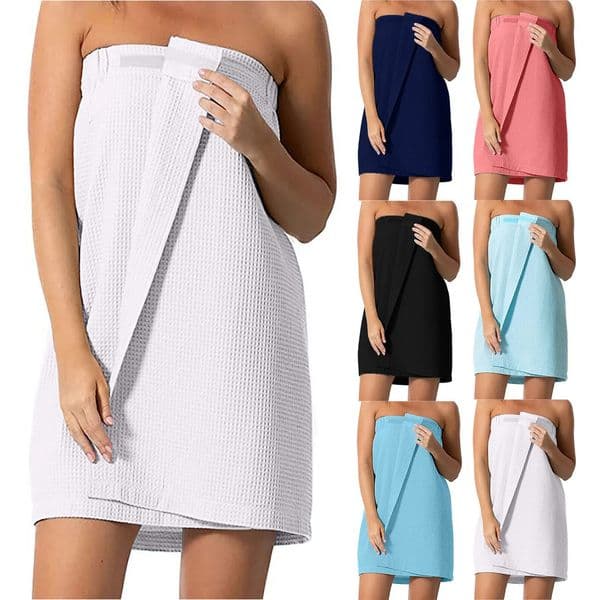 Ladies Bath Towel Womens Waffle-Spa Body Wrap with Adjustable Closure Home Textile Towel Women Robes Bath Wearable Towels 251230