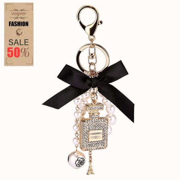Women's Keychain Ornament Hanging Chain metal keyring key wallet Hot Sale New Accessories Pearl Pendant Jewelry Earphone Case