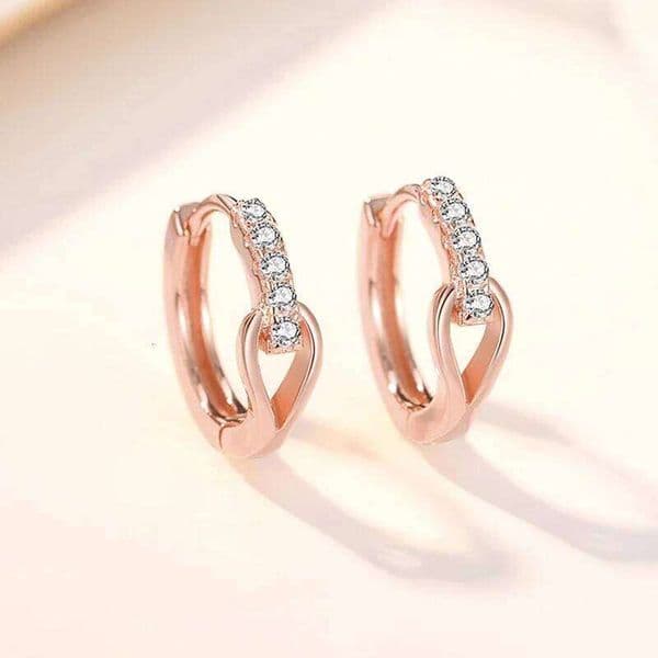 Huitan Simple and Classic Hoop for Women Silver Color/Rose Gold Color Exquisite Circle Earrings Elegant Female Jewelry