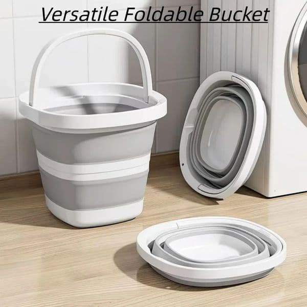 Foldable Water Bucket - Essential for Fishing Camping Travel Collapsible Pail with Handle for Easy Storage Outdoor Use 251225BJ
