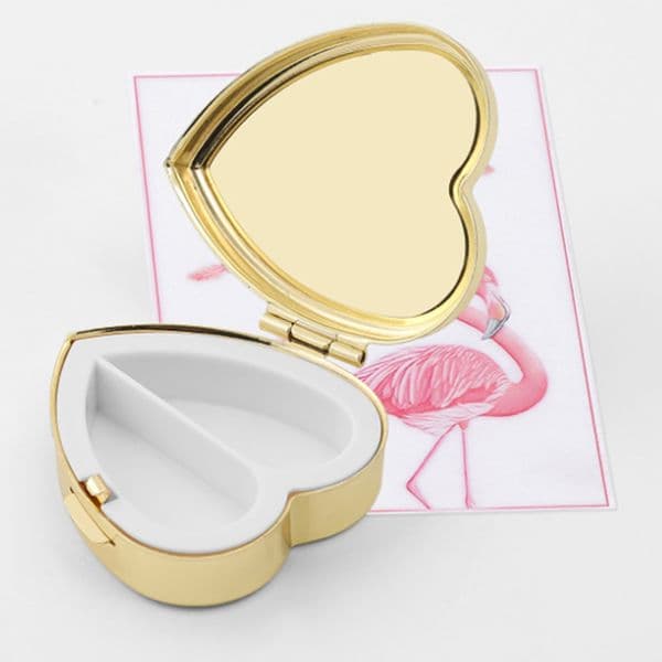 Metal Mini Portable Round Pill Box Heart Shaped Holder Medicine Tablet Capsule Boxes Container Packaging Boxes