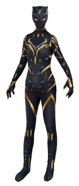 Bestseller Women's Panther Princess Cosplay Battle Jumpsuit Wakanda Forever Shuri Costume Bodysuit Full Head Cover ddmytues