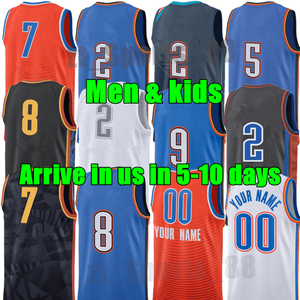 Custom Basketball Jerseys OKC Thunde Shai Gilgeous Alexander Chet Holmgren Jersey Jalen Williams Luguentz Dort Isaiah Hartenstein Russell Westbrook Durant City thumbnail 2