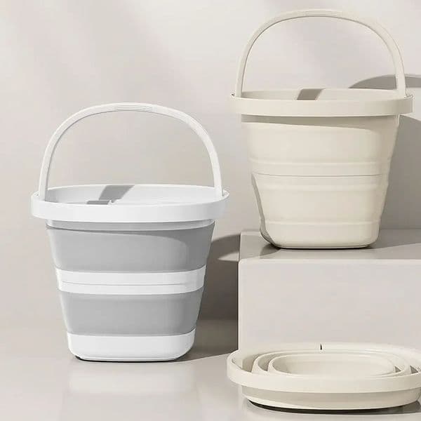 Multifunctional Folding Bucket 5/10L Portable Outdoor Fishing Bucket Compact Thickened Collapsible Wash Basin 251225BJ