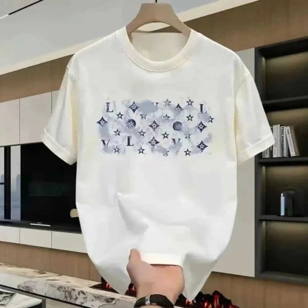 and Womens Parent-child Summer Breathable Oversized Pure Cotton T-shirt Printing Lv Mens Clothing T250710 71