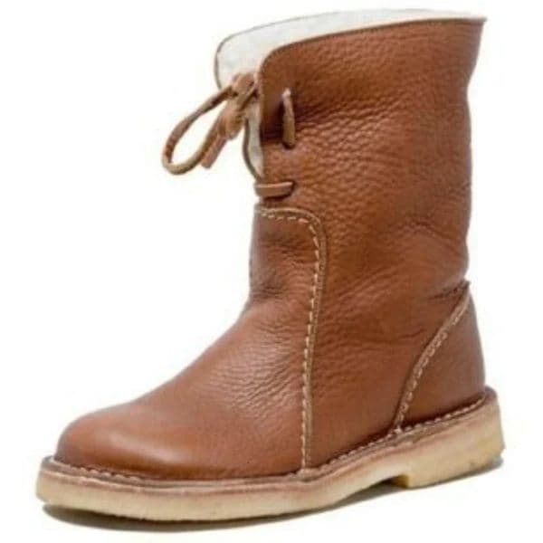 Womens Winter Boots PU Leather Women Boots Comfortable Flat Fleece Warm Shoes Womens Ankle Boots Female Footwear 251230
