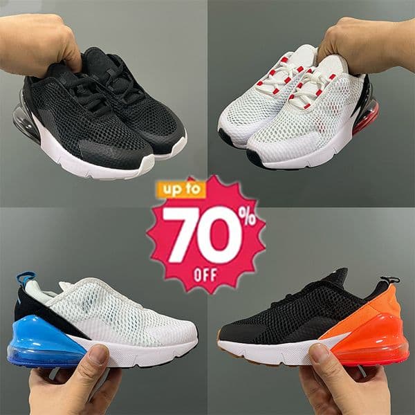 2026 Designer New Colors 27C Kids Childrens Shoes 270 Athletic Outdoor Boy Girls Running Shoe Black White Hyper Bright Violet Toddler Children Sneakers Size