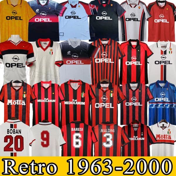 AC Retro shirts home Gullit SOCCER JERSEYS Maldinis Van Basten KAKA Inzaghi Rivaldo SHEVCHENKO Baresi Nesta Seedorf MiLaN 88 89 90 91 92 93 94 95 96 97 98 99 00 1995