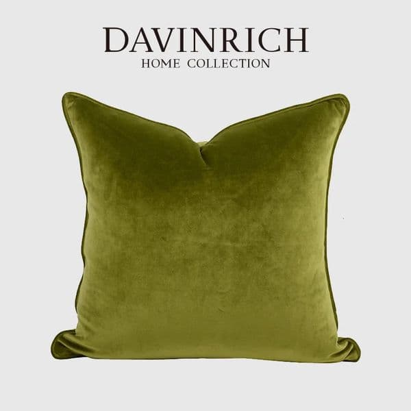 Pillow Case DAVINRICH Italian Velvet Throw Pillow Covers Soft Decorative Solid Square Cushion Case For Sofa Couch Bedroom Olive Green 250708