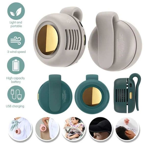 Portable Fan Handheld Rechargeable Bladeless Electric Fan Clip Waist Fan Suitable for Outdoor Ventilation Desktop Small Fan M250703