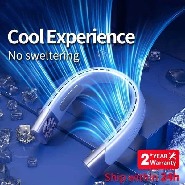 New Neck Fan Portable Neck Cooler USB Rechargeable Mini Electric Fan Small Neck Cooling Fan Bladeless Mini Outdoor Fan XJ250702