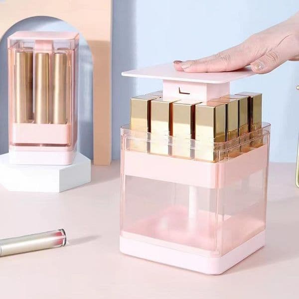 Perfume Organizer 12 Compartments Portable Clear Container Lipstick Holder For Home Bathrooms Travel Desktop Cosmetic Rack For Lip Glaze Storage