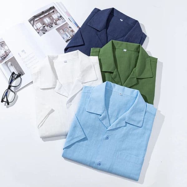 streetwear mens shirts linen white shirt korea style festival hombre cotton casual short sleeve men clothing clothes 250624