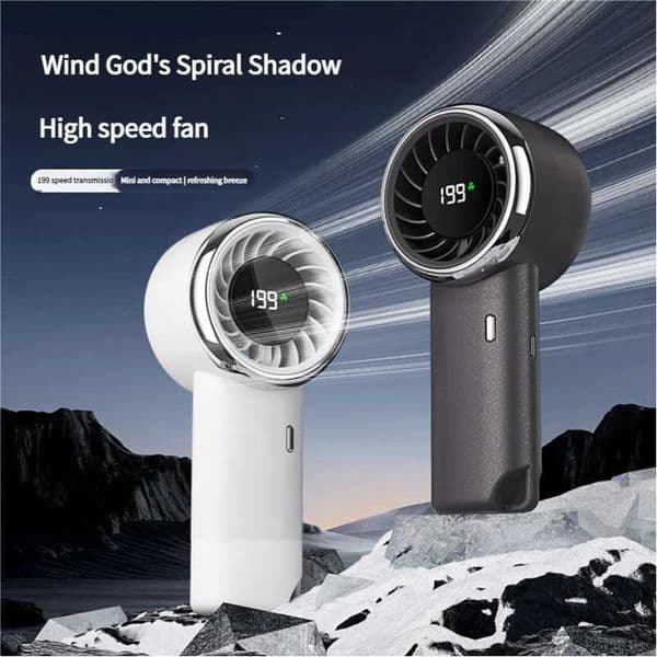 MEET SUN 199 Speed Portable Handheld Fan Battery Operated Cooling Fan Adjustable Small Desktop Fan With Digital DisplayXJ250702