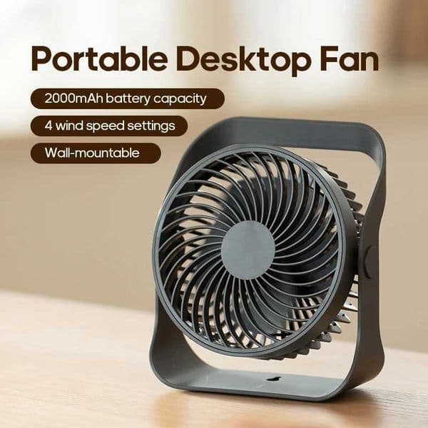 KINSCOTER Portable Mini Fan 2000mAh Circulator Wireless Home Quiet Ventilator Desktop Wall Ceiling Fan Air Cooler with Hook XJ250702