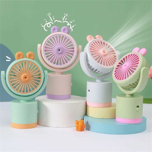 Mini USB Charging Small Fan for Summer Coolness Handheld Shaking Rabbit Fan Portable Desktop Electric Fan M250702