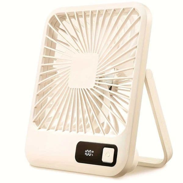 Desk Fan Portable USB Rechargeable Fan 180 Tilt Folding Personal Fan With Power Display 5 Speeds Ultra Quiet Table Fan XJ250702