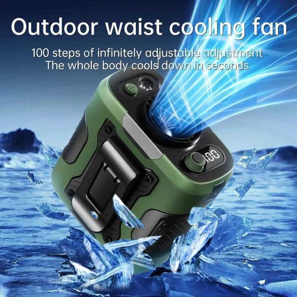 New 13500RPM High-speed Waist Hanging Electric Fan Portable 6000mAh Power Bank Clip Waist Outdoor Construction Site Small Fan M250702